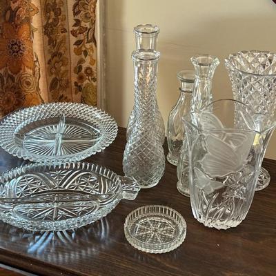Assorted Cut Glass Serving Pieces