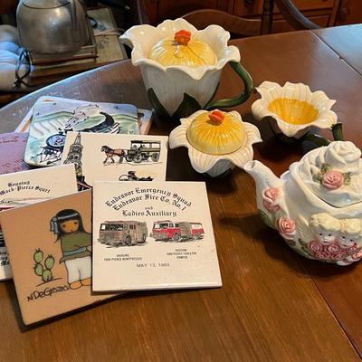 Tea Set and Trivets Lot