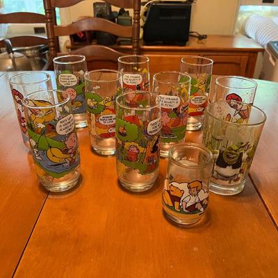 Vintage McDonald's Glasses- Camp Snoopy Collection, Shrek, and Ronald McDonald