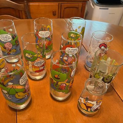 Vintage McDonald's Glasses- Camp Snoopy Collection, Shrek, and Ronald McDonald