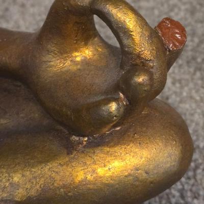Chalkware Gold Mediating Frog