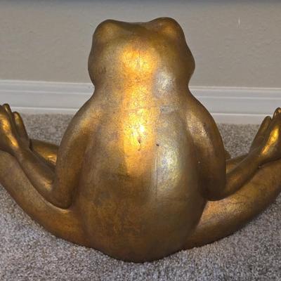 Chalkware Gold Mediating Frog