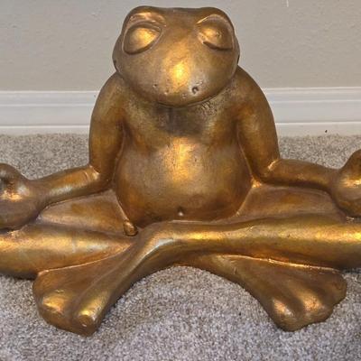 Chalkware Gold Mediating Frog
