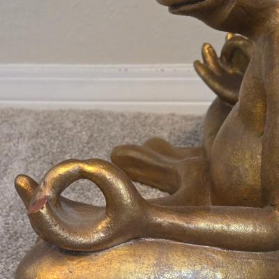 Chalkware Gold Mediating Frog