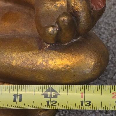 Chalkware Gold Mediating Frog