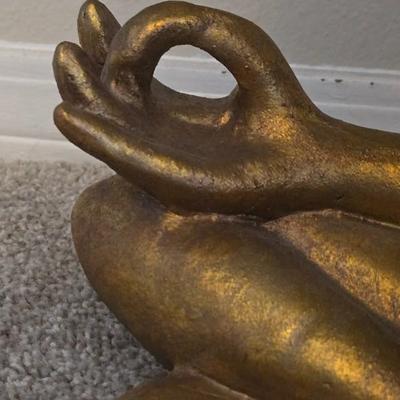 Chalkware Gold Mediating Frog