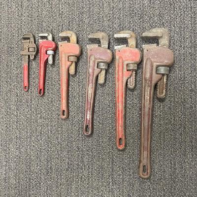 Lot of 6 Pipe Wrenches