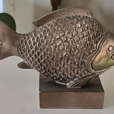 Golden Resin Fish Decor