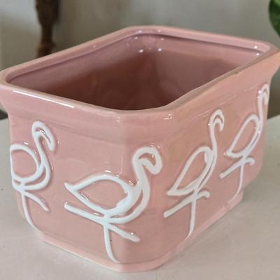 Pink & White Flamingo Ceramic Bowl