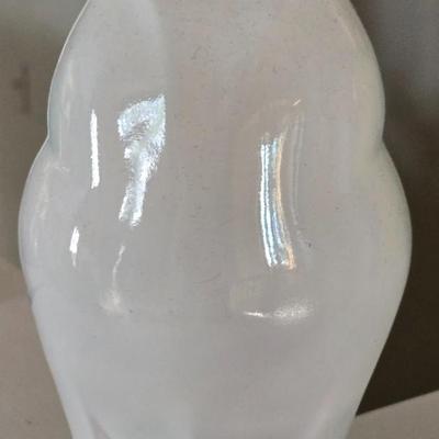 White Glazed Chalk Ware Owl