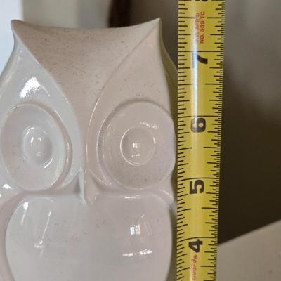 White Glazed Chalk Ware Owl