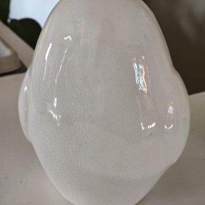 White Glazed Ceramic Owl