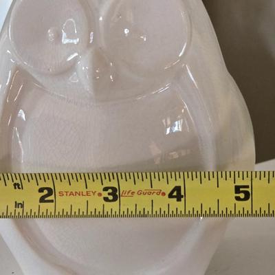 White Glazed Ceramic Owl