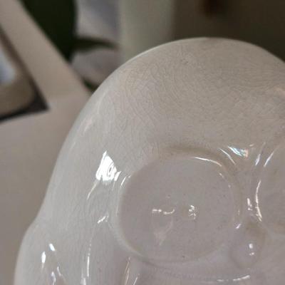 White Glazed Ceramic Owl