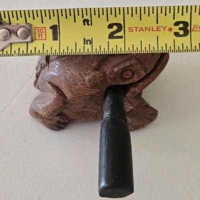 Carved Wood Frog Sound Guiro