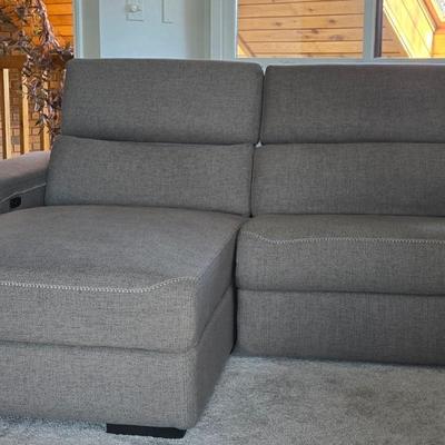 Gray Electric Recliner and Lounge Couch