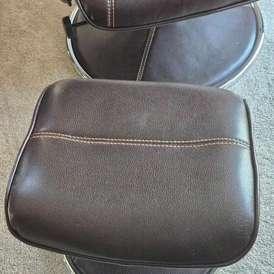 Vintage Inspired Leather Eames Style Chair and Ottoman #1