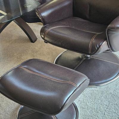 Leather Eames Style Chair & Ottoman #2