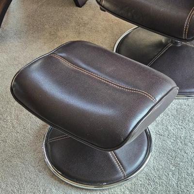 Leather Eames Style Chair & Ottoman #2