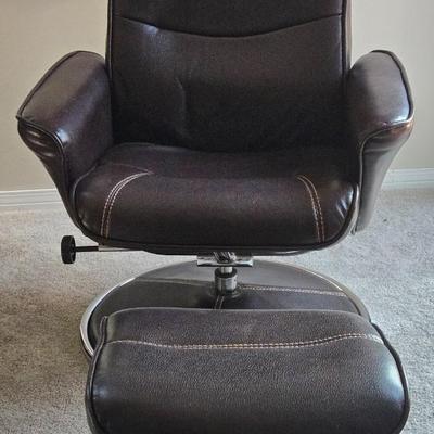 Leather Eames Style Chair & Ottoman #2