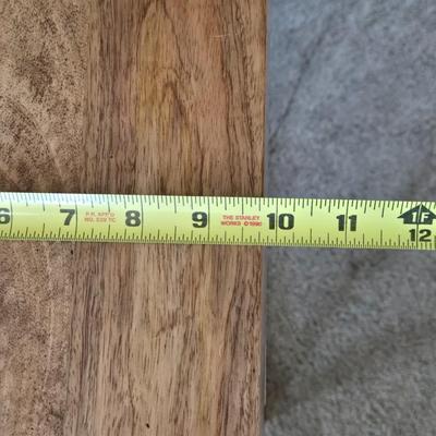 Mango Wood Side Table with a Drawer and Metal Base #1