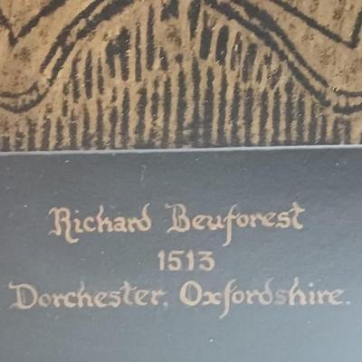 Set of Two Richard Beuforest Dorchester Abbey Brass Rubbings