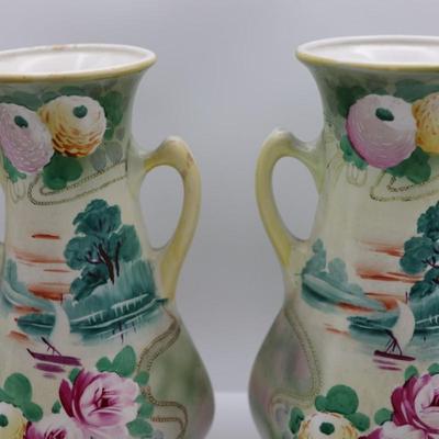 NIPPON Hand Painted Vases (2)