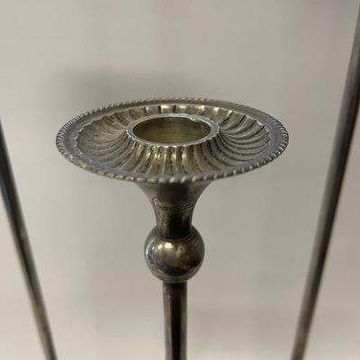 Set of 3 Graduated Sizes Silver Tone Candle Holders