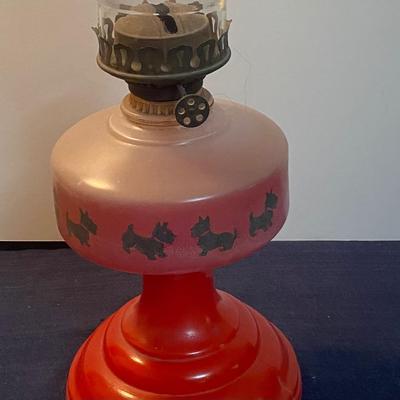 1940s Scottish Terriers Kerosene Lamp