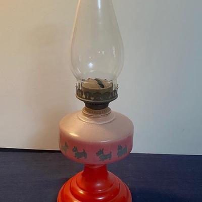 1940s Scottish Terriers Kerosene Lamp