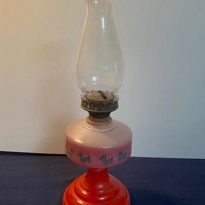 1940s Scottish Terriers Kerosene Lamp