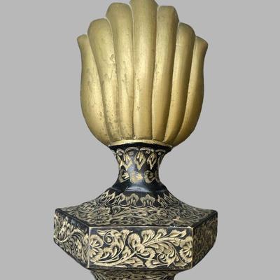 Pair of Etched Brass Two Arm Candle Sconces