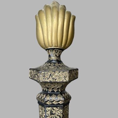 Pair of Etched Brass Two Arm Candle Sconces