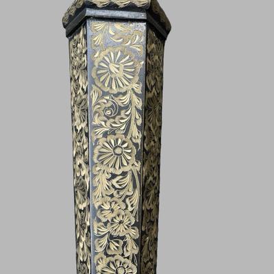 Pair of Etched Brass Two Arm Candle Sconces