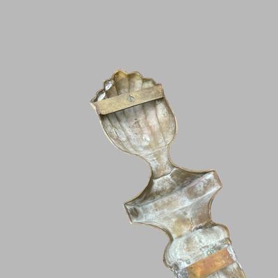 Pair of Etched Brass Two Arm Candle Sconces