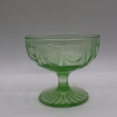 ANCHOR HOCKING Uranium Sherbet Glass Dishes (9)