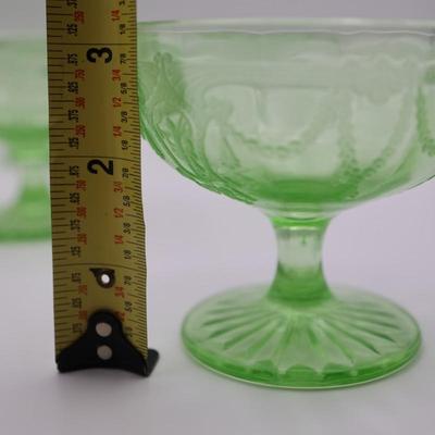 ANCHOR HOCKING Uranium Sherbet Glass Dishes (9)