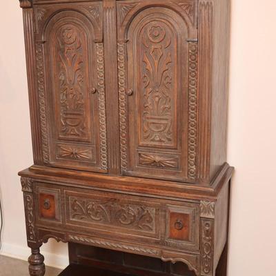 Antique Carved Cabinet (See Description)
