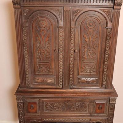 Antique Carved Cabinet (See Description)