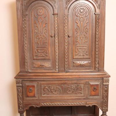 Antique Carved Cabinet (See Description)