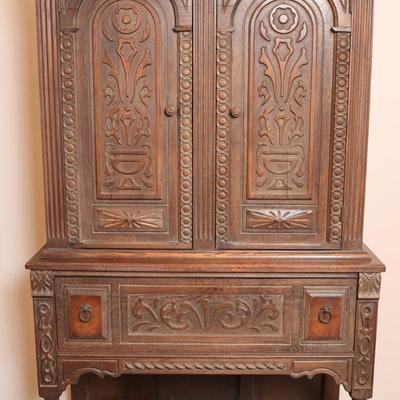 Antique Carved Cabinet (See Description)