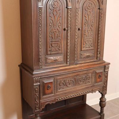 Antique Carved Cabinet (See Description)