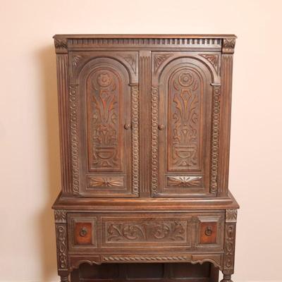 Antique Carved Cabinet (See Description)