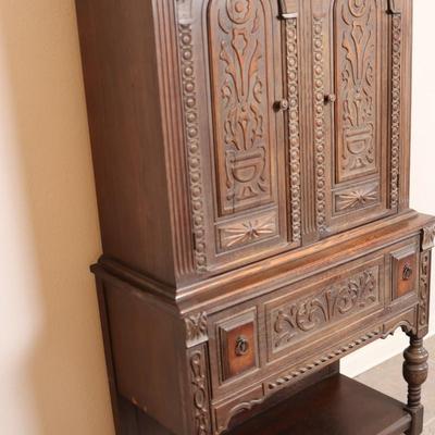 Antique Carved Cabinet (See Description)