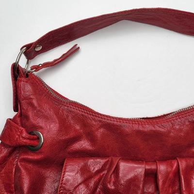 Innue Brand Distressed Red Leather Hobo Style Handbag