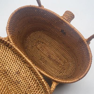 Vintage Seibu Ebony Wooden Box & Nantucket Rattan Purse