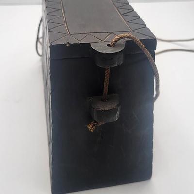 Vintage Seibu Ebony Wooden Box & Nantucket Rattan Purse