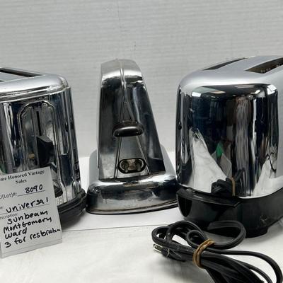 3 antique vintage toasters for restoration
