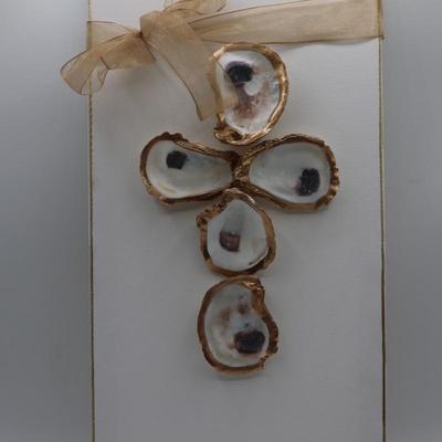 Oyster Cross on Canvas & Wood - New