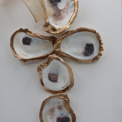 Oyster Cross on Canvas & Wood - New
